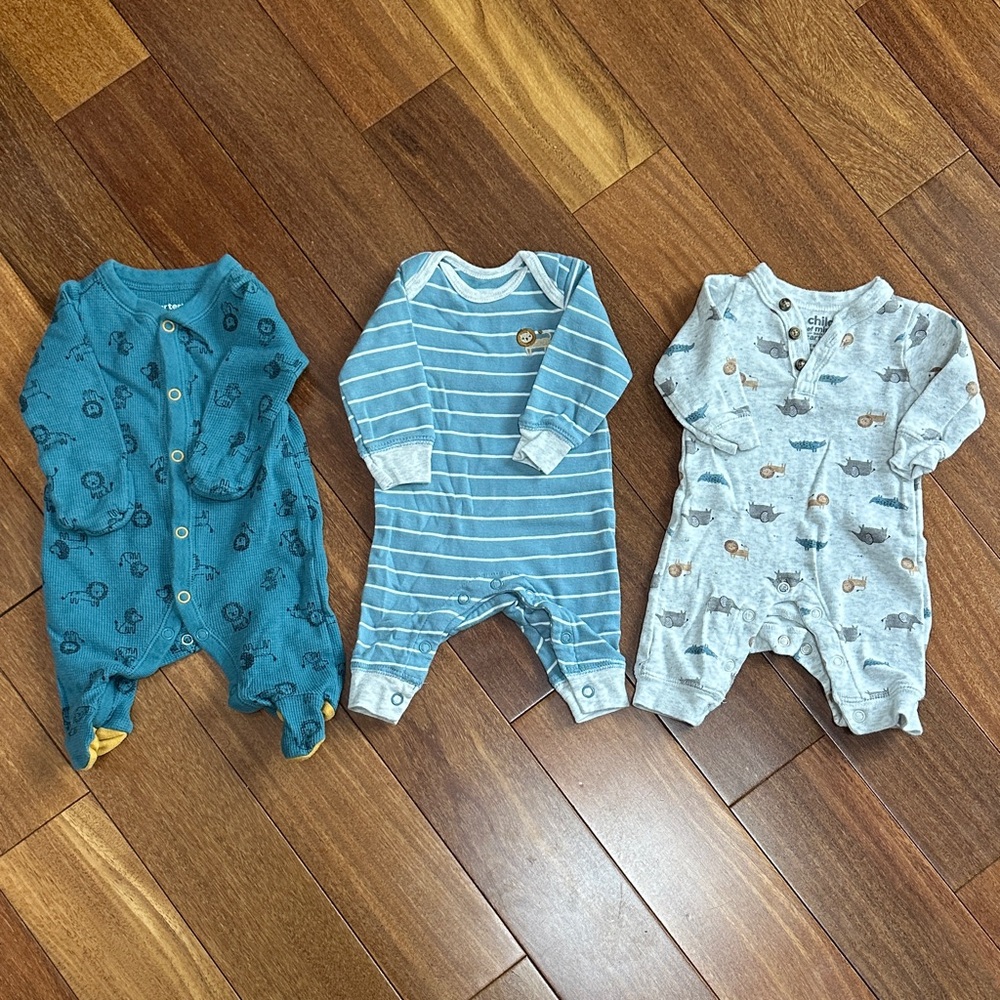 Carter's Kids One Piece Set - Teal, Blue, Gray